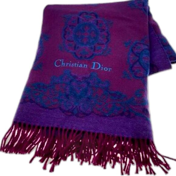 CHRISTIAN DIOR Wool vintage scarf - Picture 1 of 8